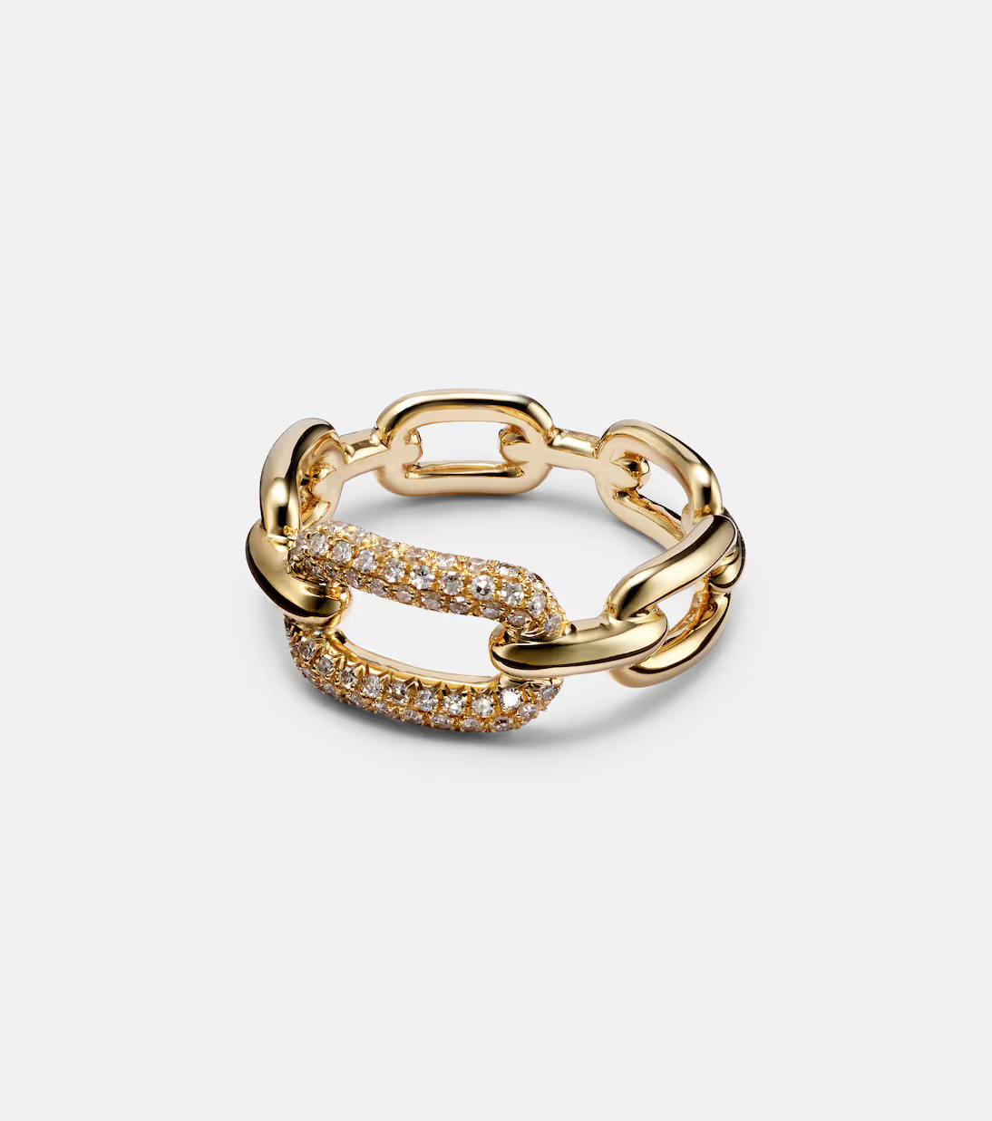 Ring Cable Link aus 18kt Gelbgold mit Diamanten | Mytheresa (DACH)