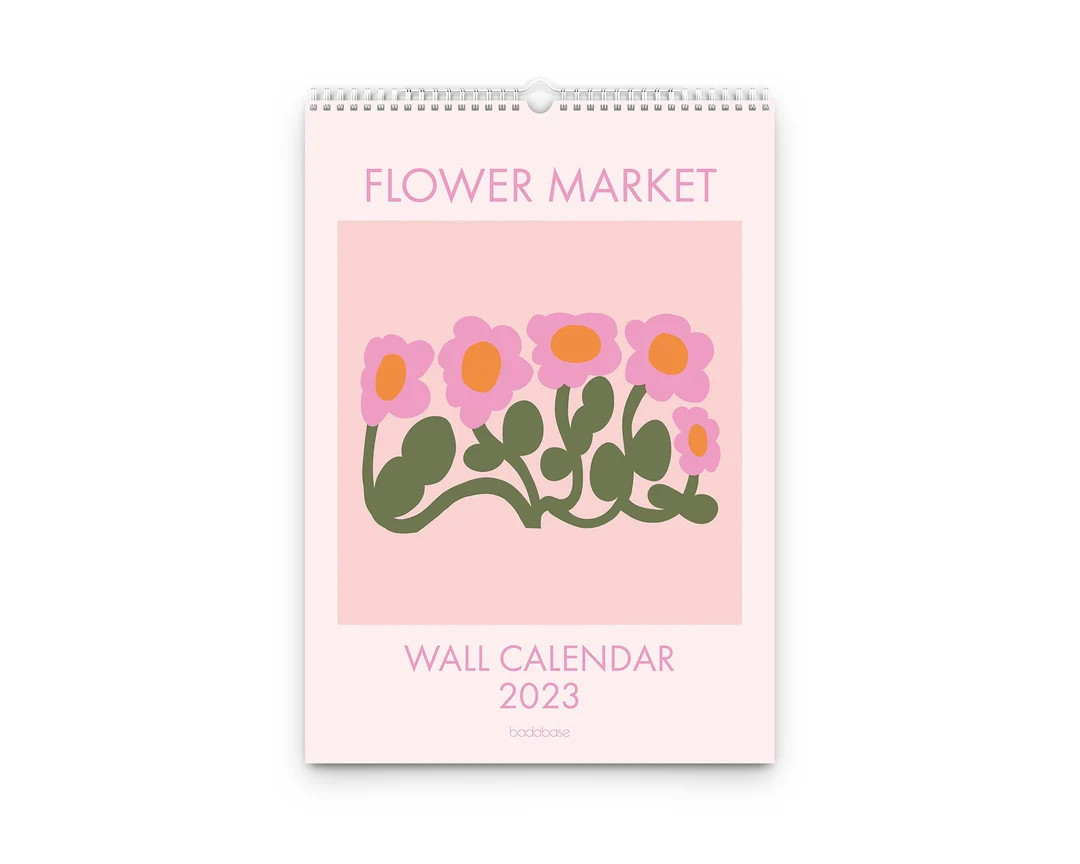 Flower Market 2023 Wall Calendar, with Bonus Calendar Stickers, Monday Start, Floral Design | Etsy (US)
