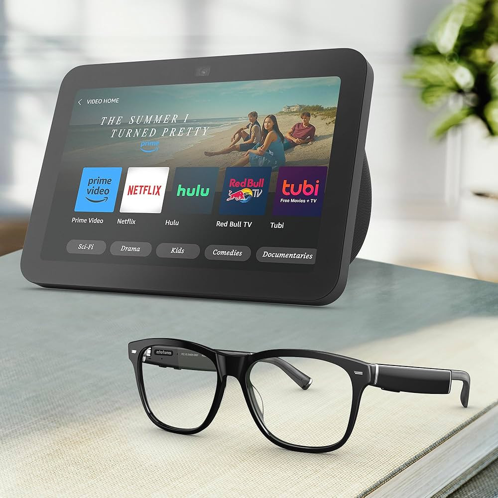 Amazon Echo Frames (newest model) + Echo Show 8 (newest model), Smart Glasses with Alexa, Square ... | Amazon (US)