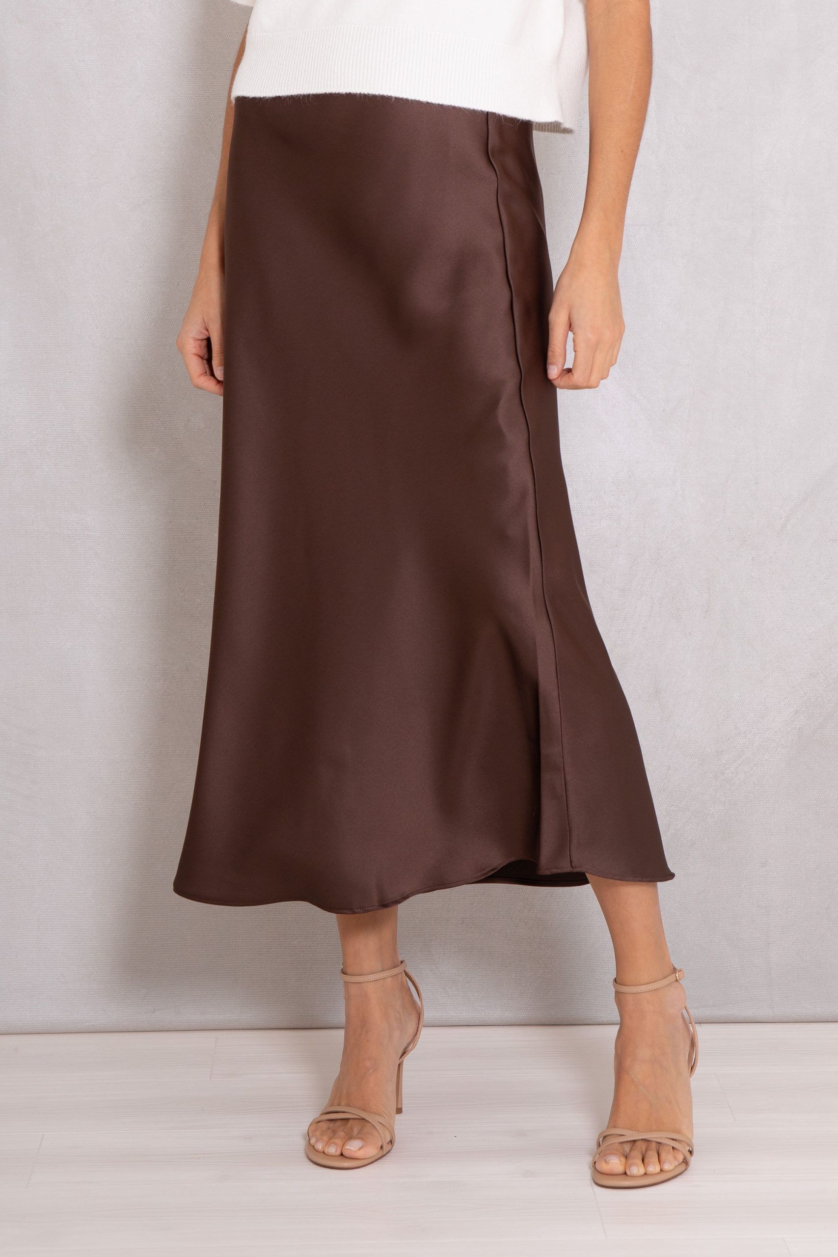 Luxe Claudia Bias Skirt (Light Chocolate) | My_Best_Friends_Wardrobe