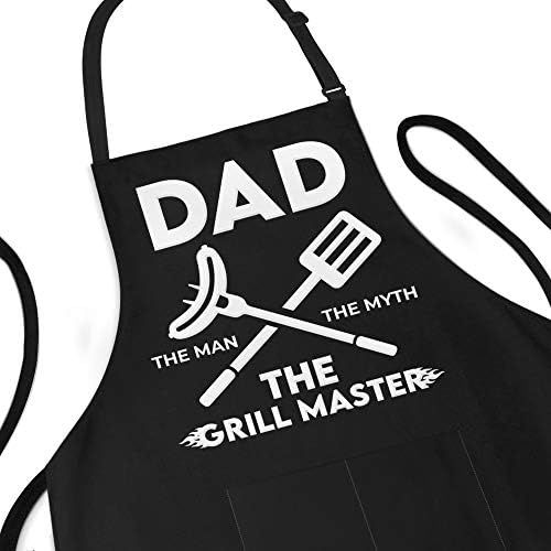 Funny Apron for Men - Dad The Man The Myth The Grill Master - Adjustable Large 1 Size Fits All - ... | Amazon (US)