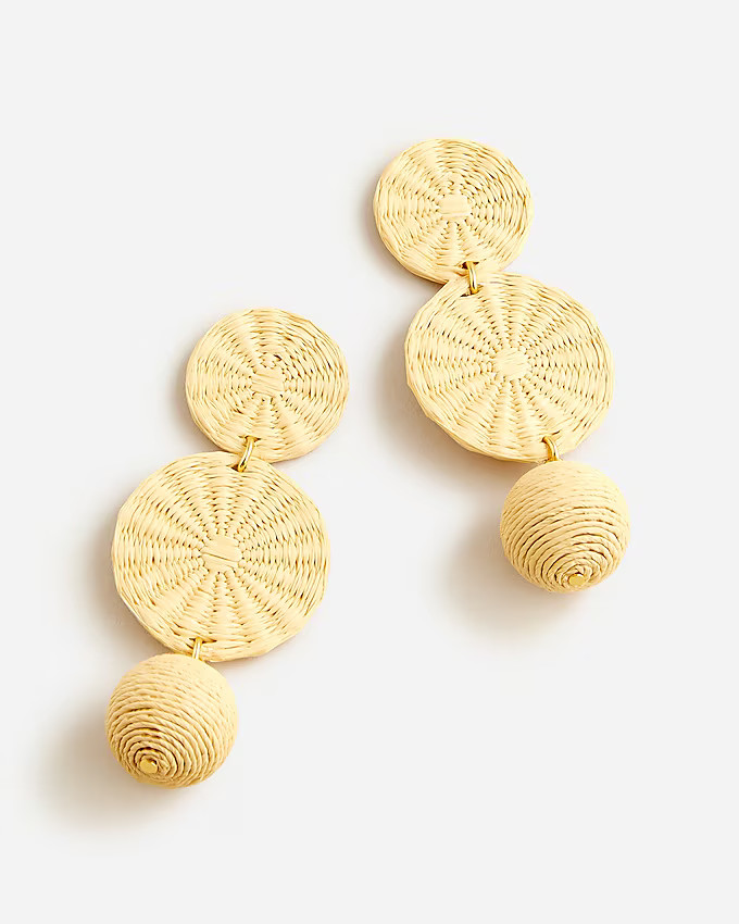 Triple-drop raffia earrings | J. Crew US