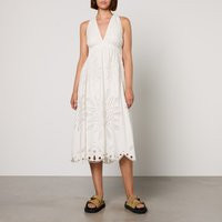 Farm Rio Broderie Anglaise Linen-Blend Maxi Dress - M | Coggles (Global)