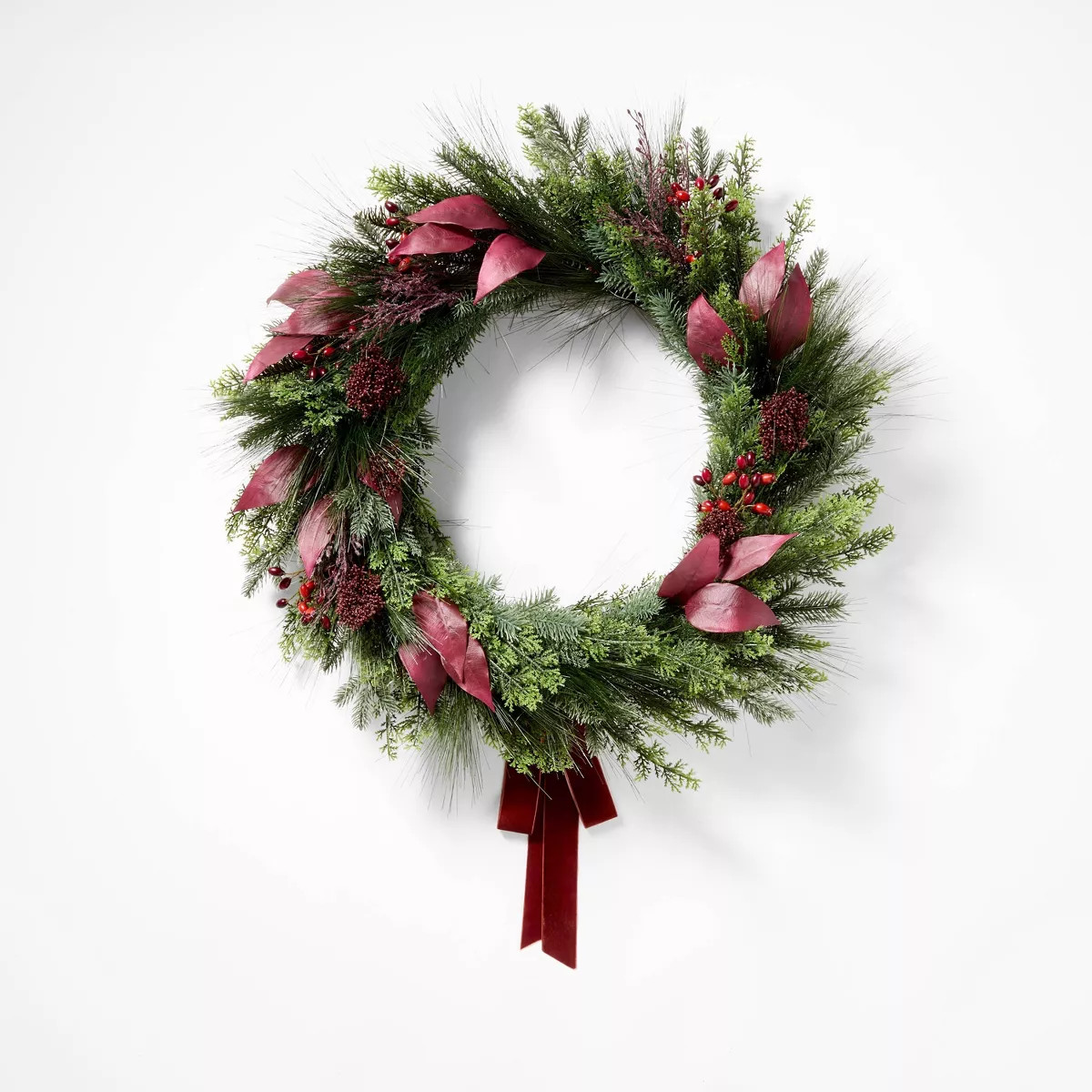 XL Pine Red Eucalyptus and Red Berry Holiday Artificial Wreath - Threshold™ designed with Studi... | Target
