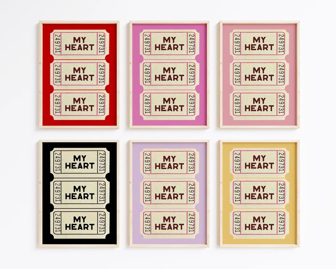 Trendy My Heart Ticket Print Valentines Day Gift for Him - Etsy | Etsy (US)