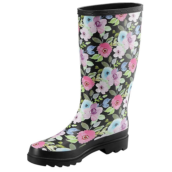Blue Mountain  Women's Floral Print Knee-High Waterproof Rubber Boots | Tractor Supply