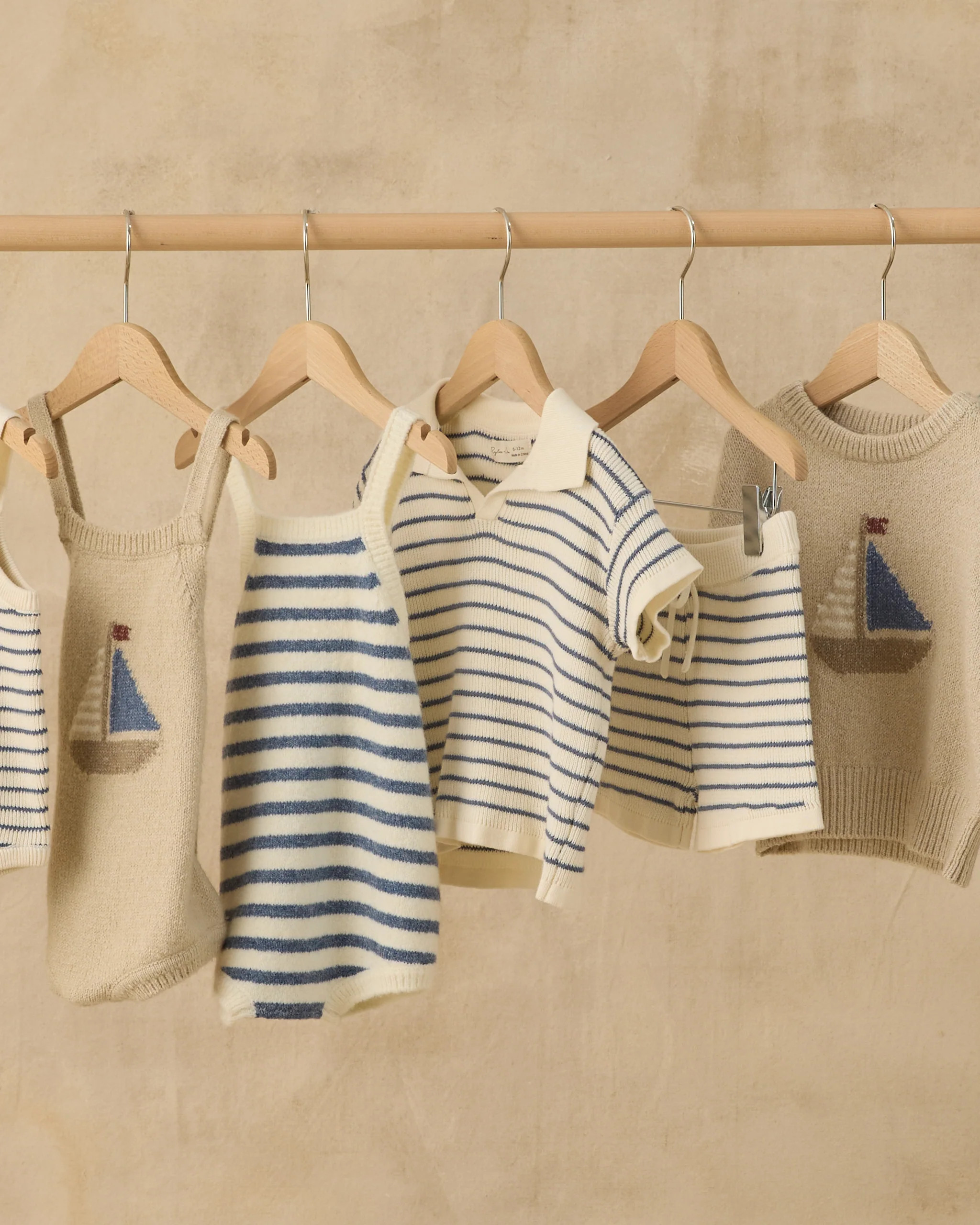 Chandler Knit Polo Marine Stripe | Rylee + Cru