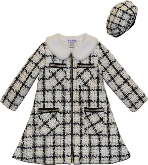 Toddler Girl Blueberi Boulevard Dress & Boucle Patterned Coat Set | Kohl's