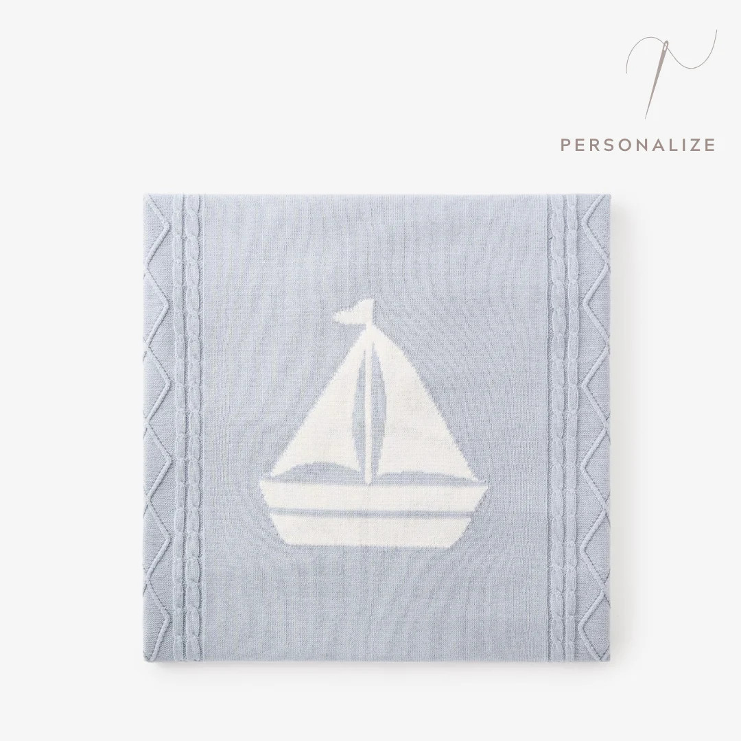 Nautical Cotton Cable Knit Blanket | Elegant Baby