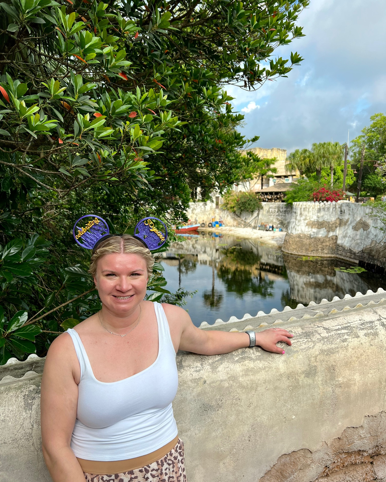 Animal kingdom outfit, theme park outfit, white tank top, leopard print skirt, athletic skirt, leopard skort, Minnie Mouse ears, magic kingdom ears

#LTKFind #LTKstyletip #LTKtravel