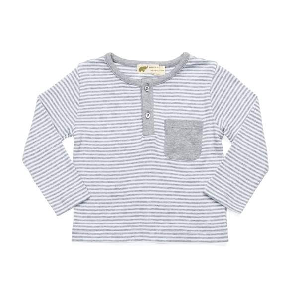 Long Sleeve Henley Pocket Tee | Monica + Andy