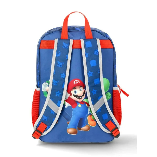 Nintendo Boys' "Game Time" Mario, Yoshi, and Luigi 17" Graphic Backpack, Blue | Walmart (US)