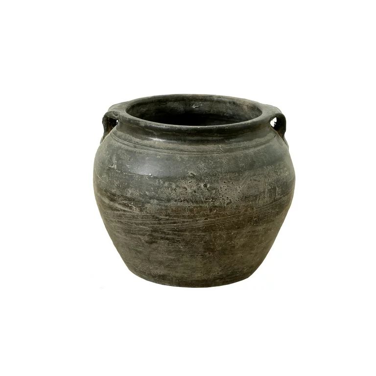 Artissance  7.5"W Small Charcoal/Gray Ceramic Indoor Outdoor Vintage Pottery Jar w/2 Handles (Siz... | Walmart (US)