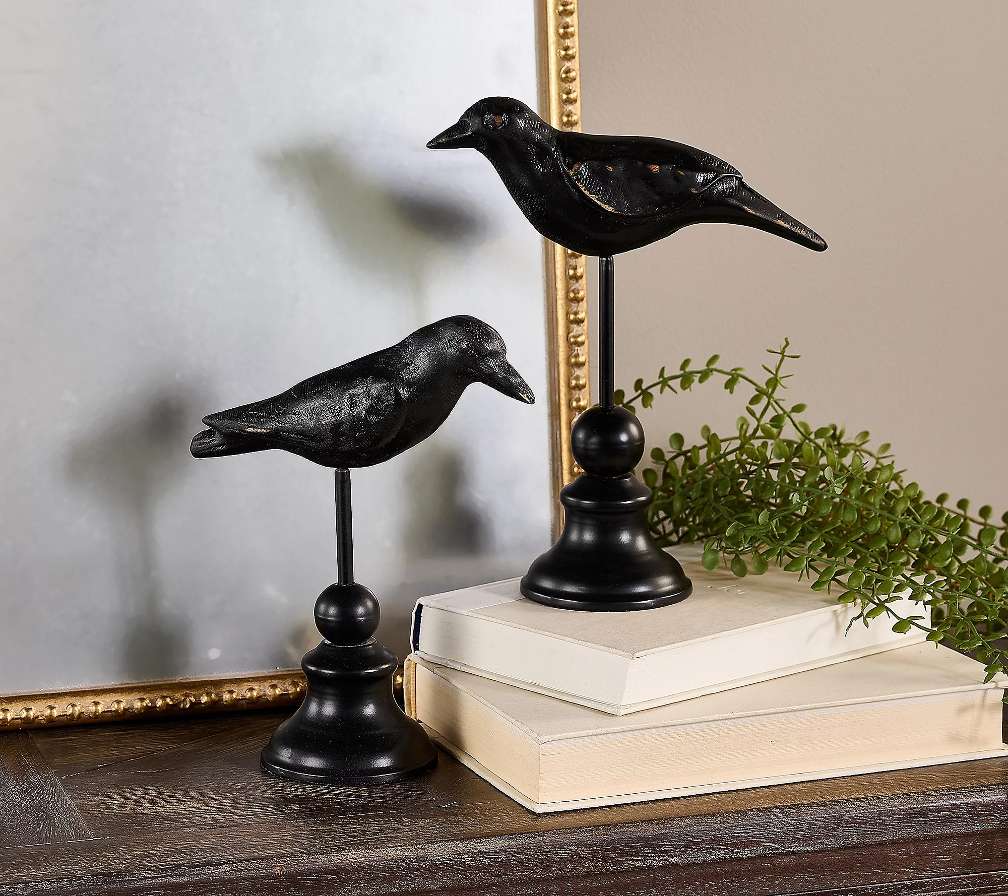 As Is Cozy Cottage by Liz Marie Set of 2 Crow Table Decor | QVC