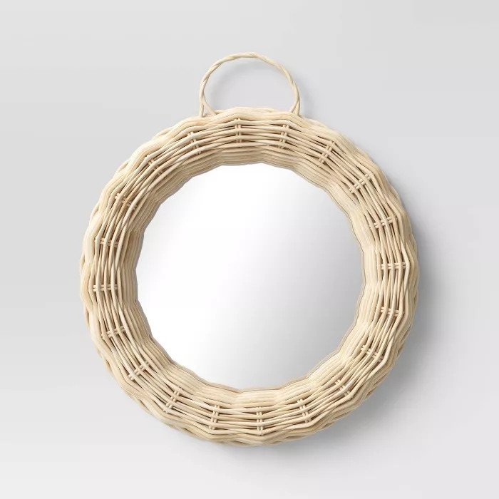 Mini Wicker Decorative Wall Mirror Brown - Threshold™ | Target