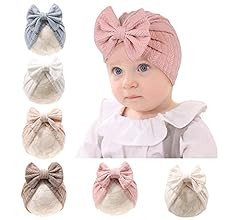 Baby Girl Velvet Big Hair Bow Knotted Head Wrap Oversized Bow Beanie India Cap Warm for Newborn I... | Amazon (US)