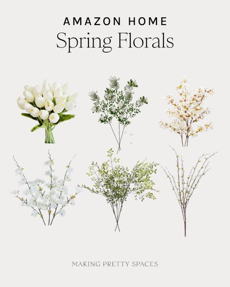 Shop these Amazon home spring florals! Flowers, faux stems, greenery, amazon finds, home decor, tulips, best seller, cherry blossoms

#LTKstyletip #LTKSpringSale #LTKhome