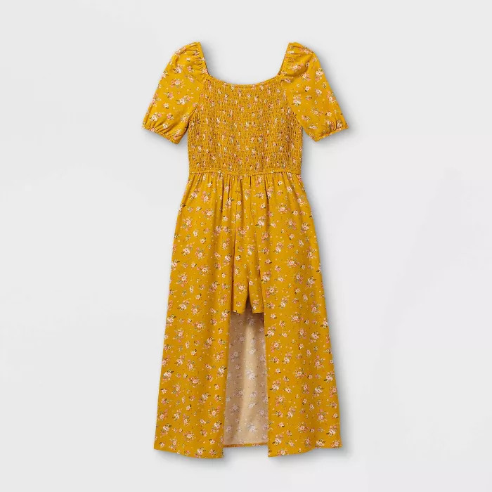 Girls' Smocked Walk-Through Short Sleeve Jumpsuit - art class™ | Target