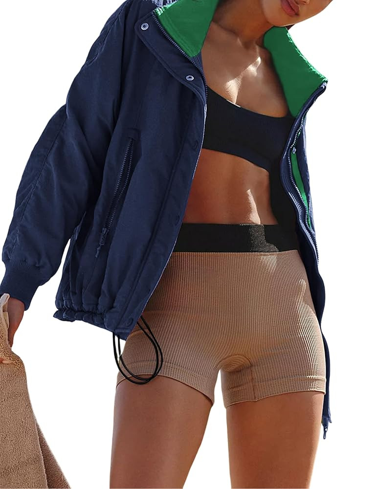 Qiaomai Womens Casual Jackets Warm Fleece Lined Windbreaker Coat Outerwear with Pockets | Amazon (US)