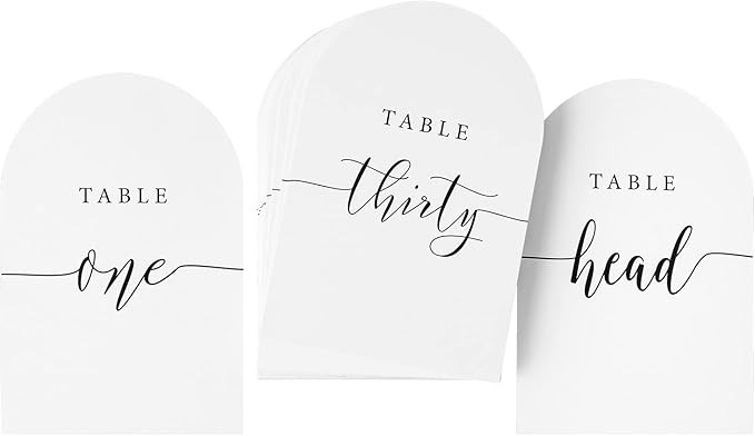Crisky Arch Design Table Number Cards for Wedding, Anniversary, Birthday, Bridal Shower Party. Bl... | Amazon (US)