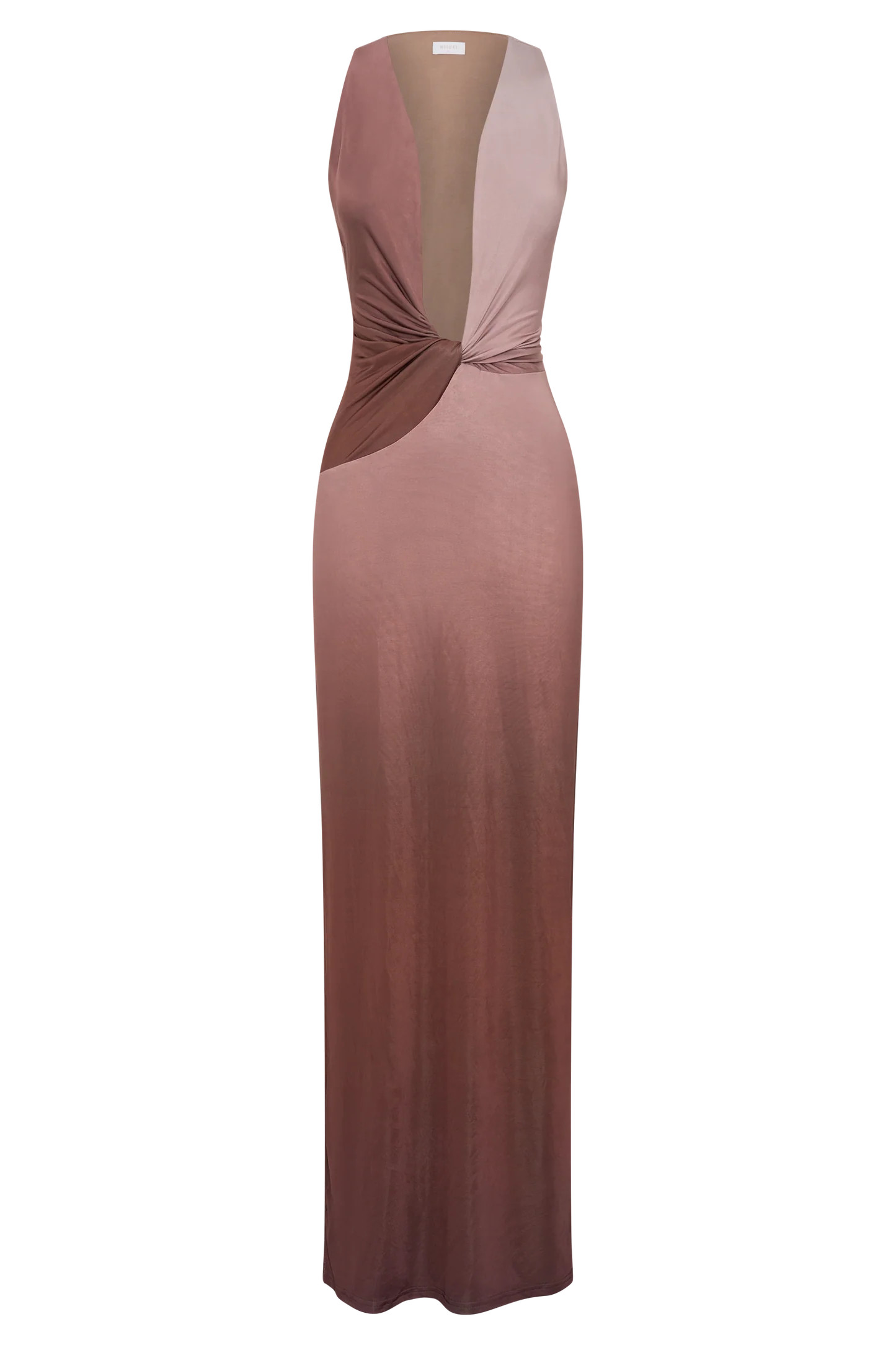 Stella Draped Slinky Maxi Dress - Mocha Ombre | MESHKI US