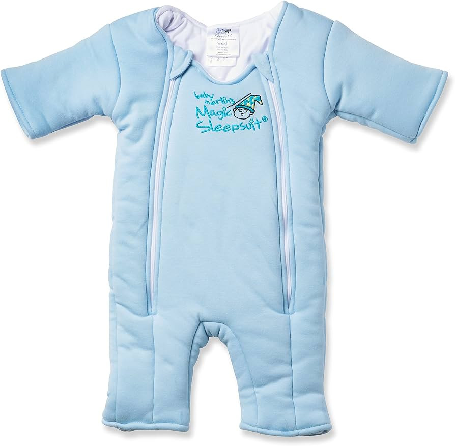 Baby Merlin's Magic Sleepsuit - 100% Cotton Baby Transition Swaddle - Baby Sleep Suit - Blue - 3-... | Amazon (US)