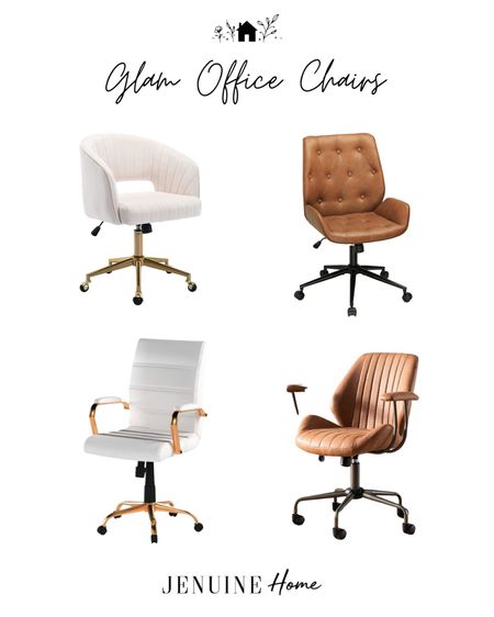 Glam office chair. Wheel office chair. Leather office chair. Glam office. Classic office. White leather. Gold leather chair  