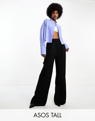 ASOS DESIGN Tall wide leg pants in black | ASOS | ASOS (Global)