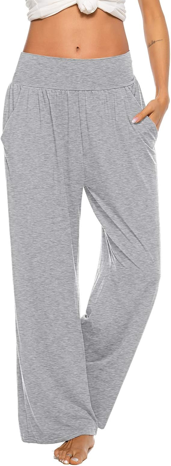 ZJCT Womens Yoga Sweatpants Comfy Loose Casual Wide Leg Lounge Joggers Pants with Pockets | Amazon (US)