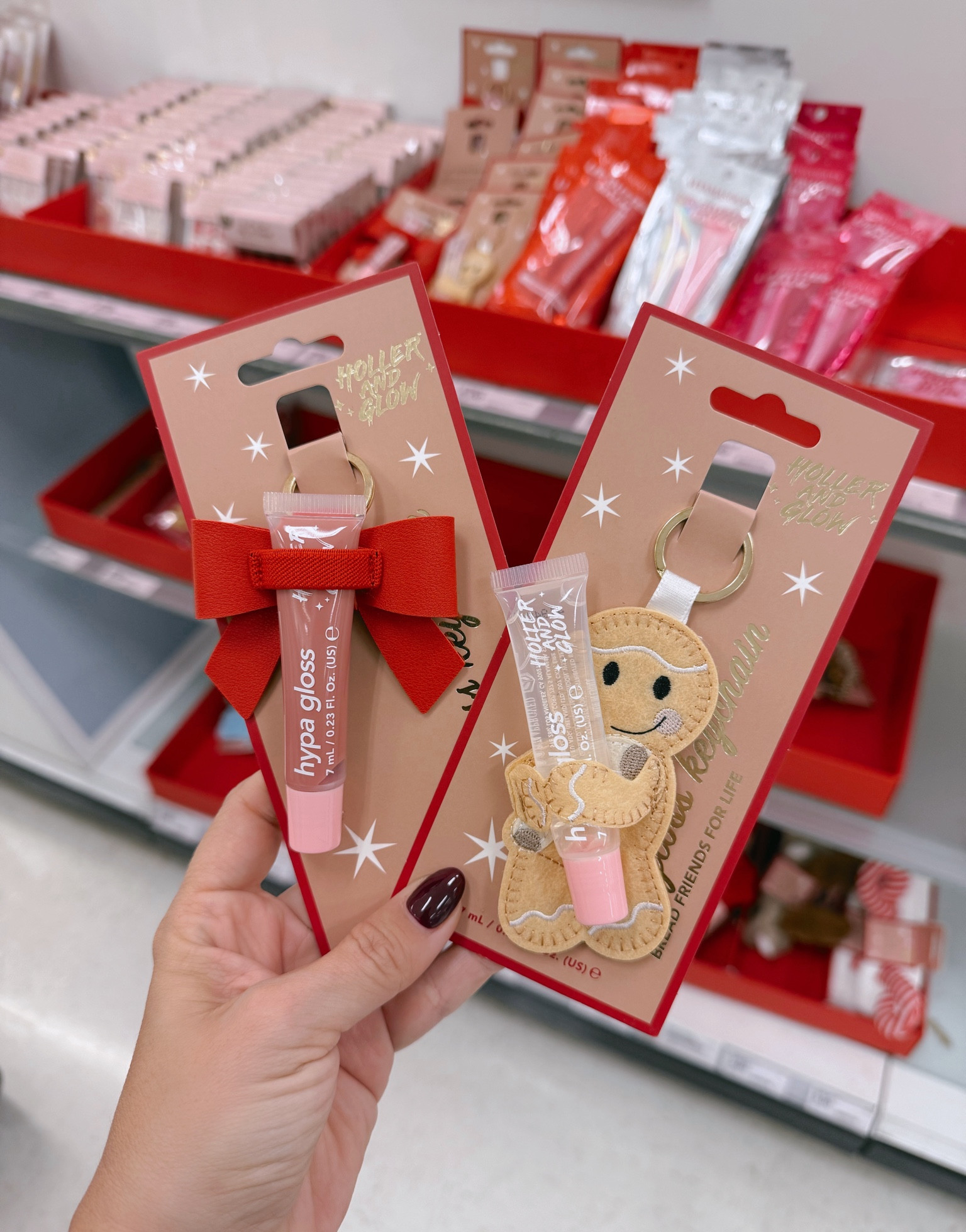target holiday lipgloss keychains 🎀