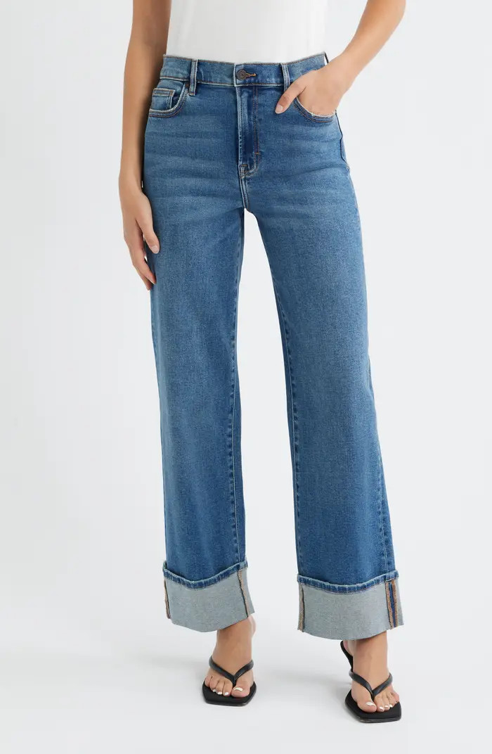 HIDDEN JEANS Cuffed High Waist Dad Jeans | Nordstrom | Nordstrom