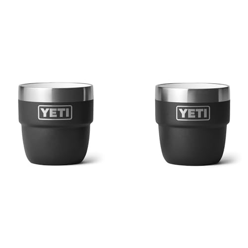 YETI Rambler 4 oz Stackable Cup, Stainless Steel, Vacuum Insulated Espresso/Coffee Cup, 2 Pack, Black | Amazon (US)