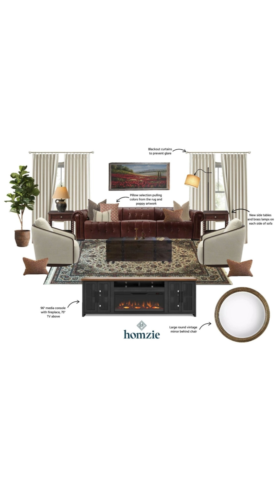 Living room design featuring decorative pillows, curtains, floor tree, candle holders, fireplace media console

#LTKFinds #LTKHome #LTKFavorites #HomeStyleDaily 

 #LTKHome #LTKStyleTip #LTKFamily