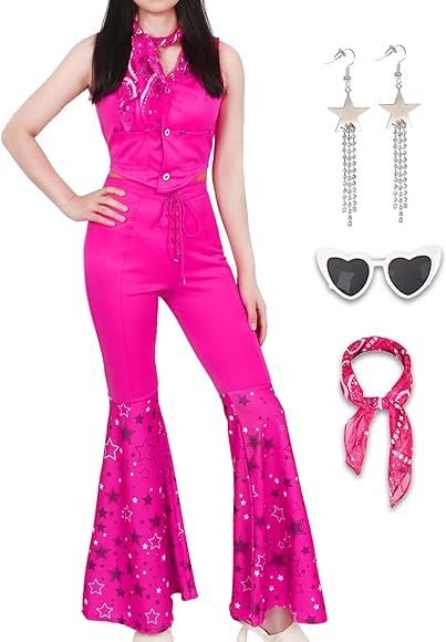 CICOCI Adult Cowgirl Costume Outfits For Girls 70s Disco 80s Outfit Women Movie Halloween Costume... | Amazon (US)