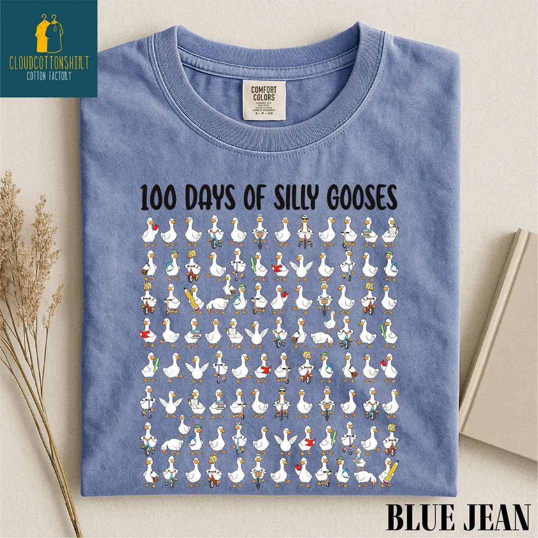 100 Days of Silly Gooses Shirt, Gift for Teacher, Funny 100th Day of School Sweatshirt, Goose Lov... | Etsy (US)