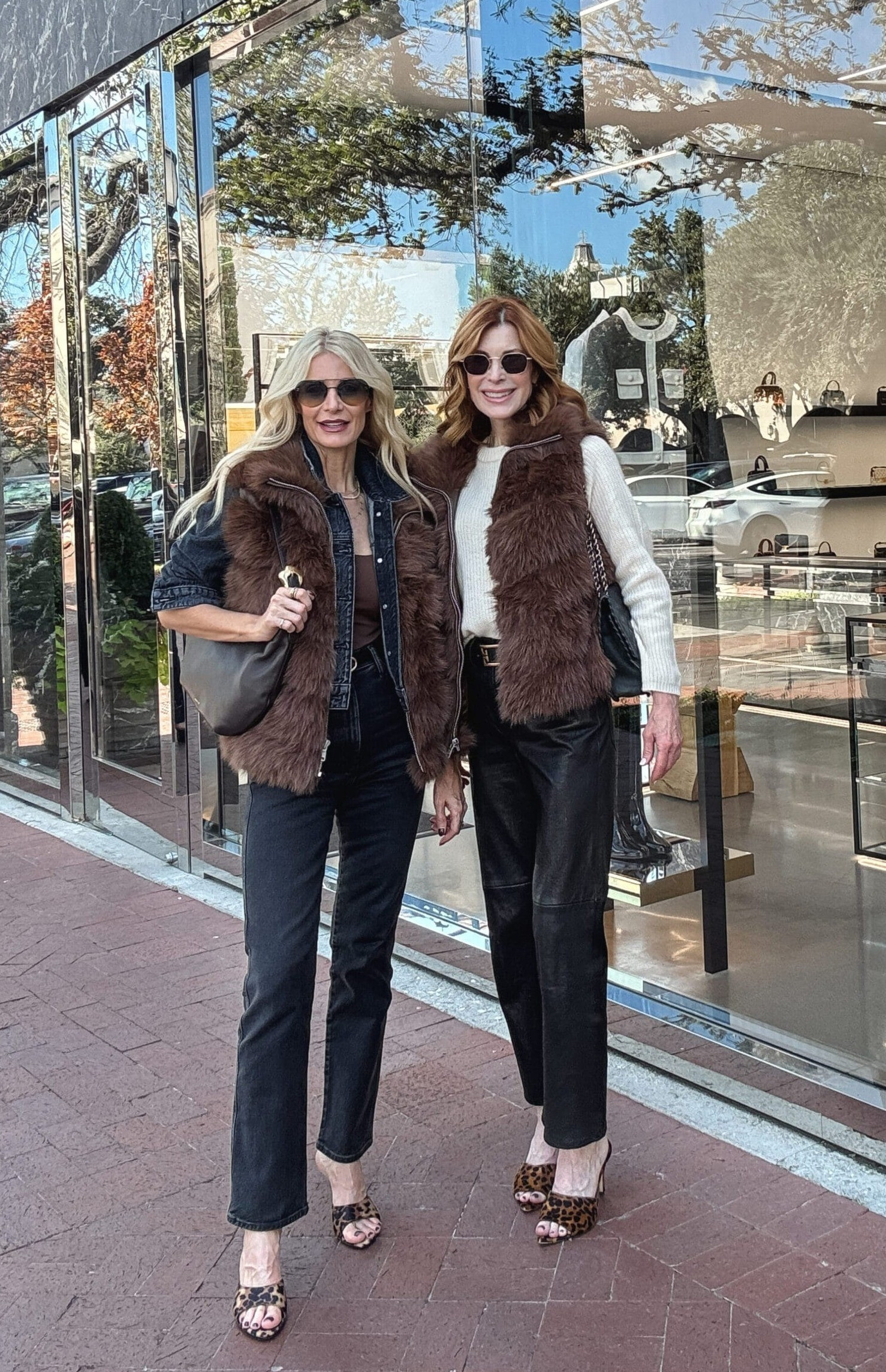 Faux fur vest styled 2 ways and it’s so fabulous for fall!! It runs tts, we’re both wearing an XS.

#LTKFindsUnder100 #LTKOver40 #LTKStyleTip