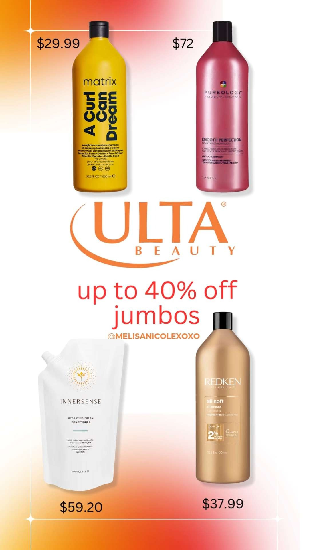 Ulta Beauty sale up to 40% off jumbos  

 #LTKSaleAlert #LTKBeauty