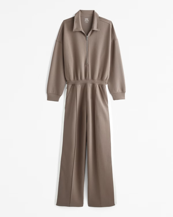 YPB neoKNIT Long-Sleeve Half-Zip Jumpsuit | Abercrombie & Fitch (US)