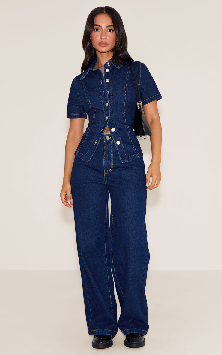 Petite Indigo Blue Wash Mid Rise Jeans | Petite | PrettyLittleThing US