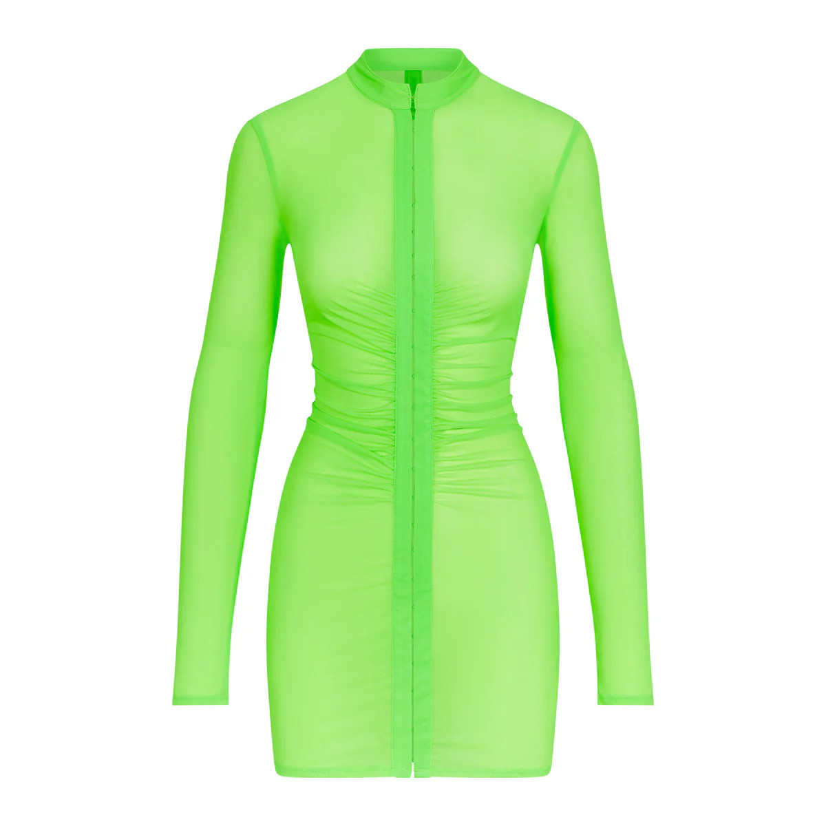 MESH LONG SLEEVE RUCHED DRESS | SKIMS (US)