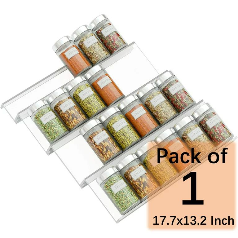 NIUBEE Spice Drawer Organizer, 4 Tiers Clear Acrylic Slanted in Drawer Seasoning Jars Insert, Exp... | Walmart (US)