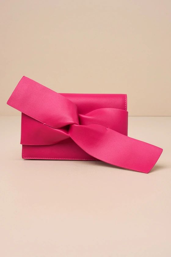 Adorably Chic Fuchsia Knotted Clutch | Lulus