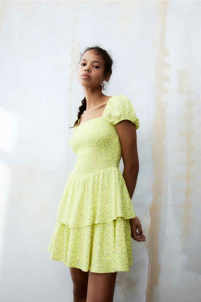 Tiered-skirt Smocked Dress | H&M (US + CA)