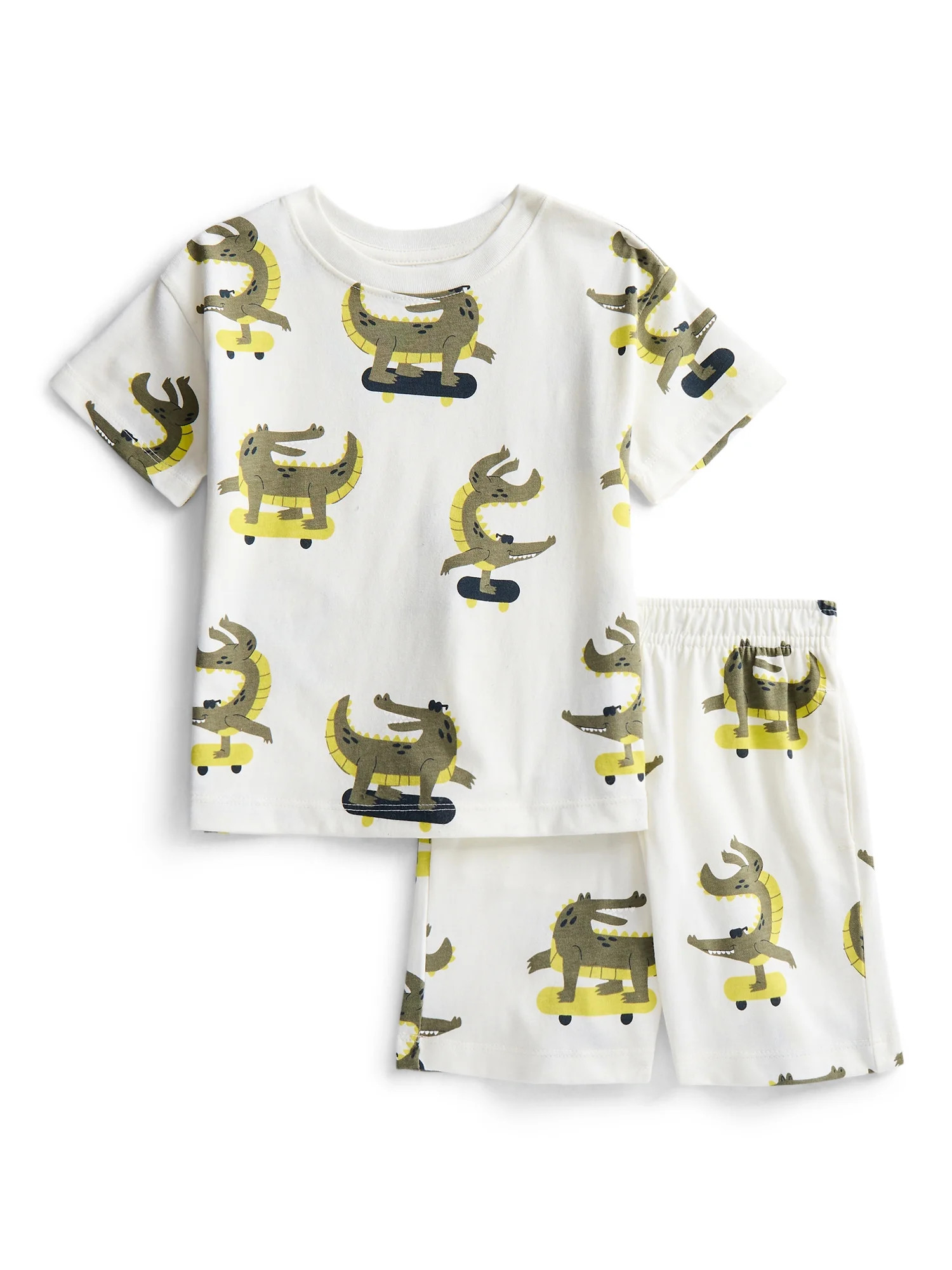 Wonder Nation Toddler Boys Short Sleeve Top and Shorts Outfit Set, 2-Piece, Sizes 12M-5T | Walmart (US)