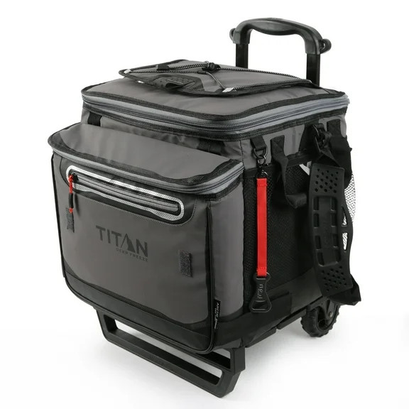 Titan by Arctic Zone 60 Can Collapsible Rolling Cooler, Sharkskin Gray | Walmart (US)