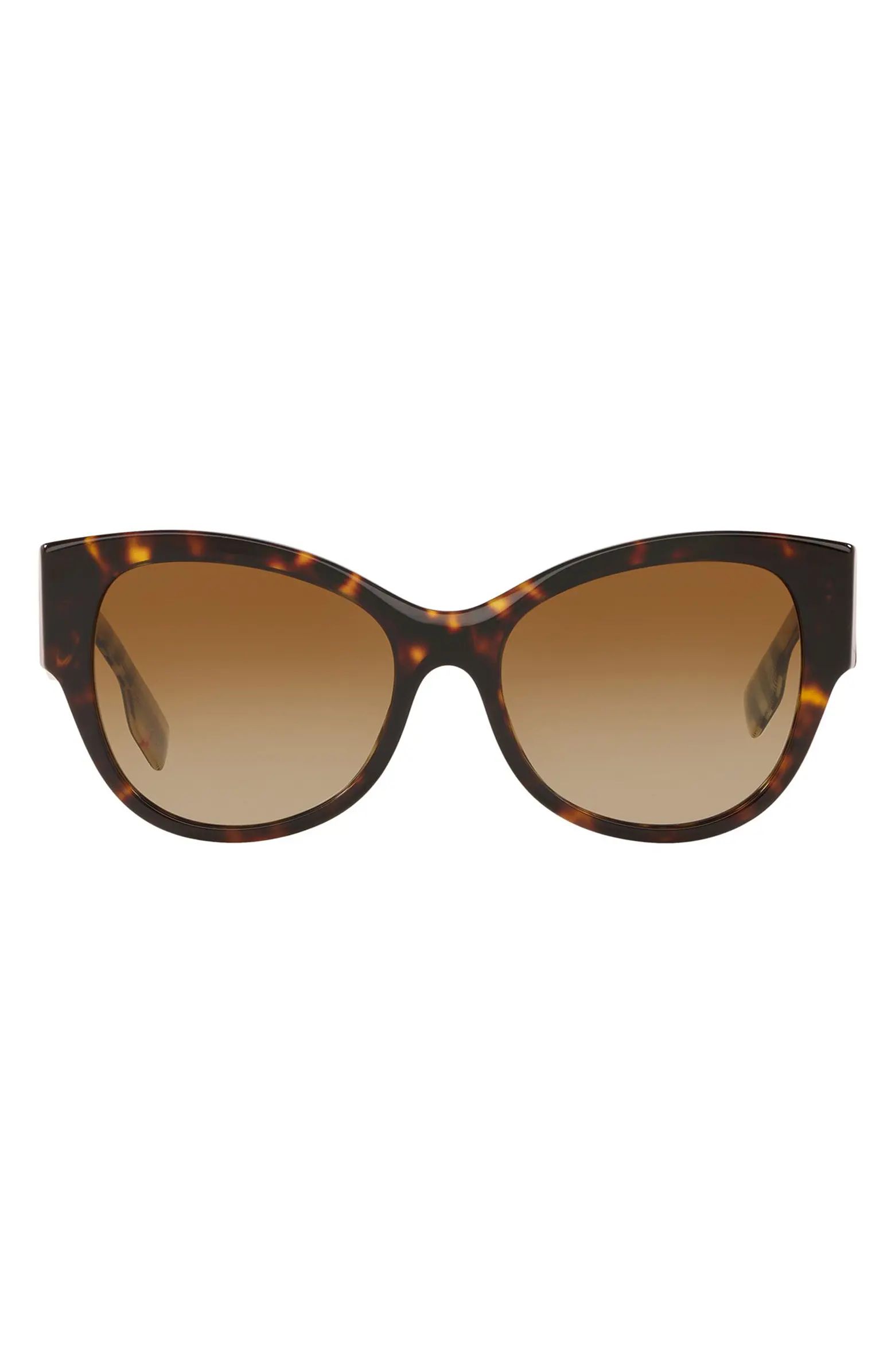 54mm Check Detail Polarized Gradient Cat Eye Sunglasses | Nordstrom