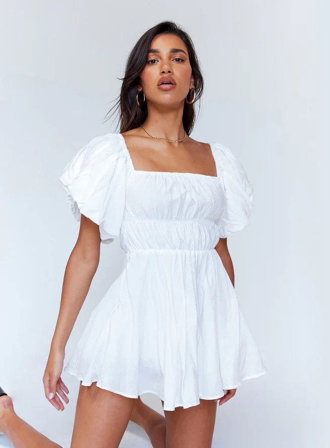 Halton Mini Dress White | Princess Polly US