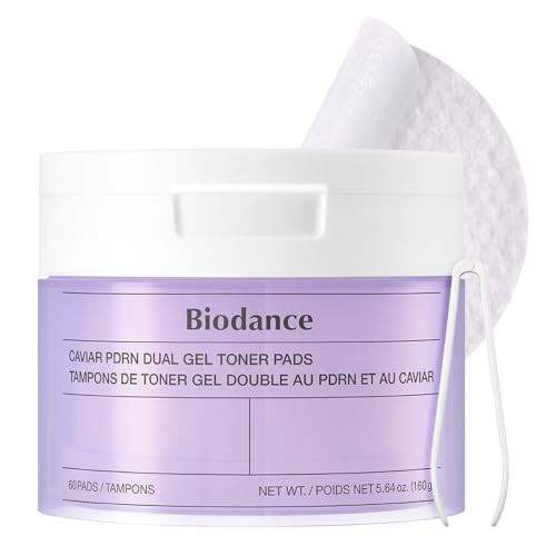 BIODANCE Caviar PDRN Dual Gel Toner Pads, Gentle Exfoliator & Firming Korean Toner Pads, Dual Sided Hydrating Pads with Tweezers, Korean Skin Care | 60 Pads | Amazon (US)