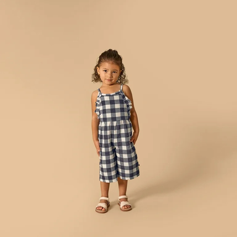 Modern Moments by Gerber Toddler Girl Ruffle Wide Leg Romper, Sizes 12 Months - 5T | Walmart (US)