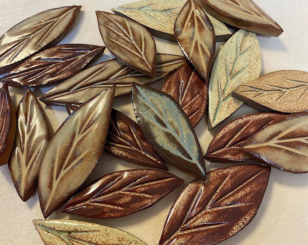 Mosaic Tiles Ceramic Fall Leaf Tiles 20 Pieces - Etsy | Etsy (US)